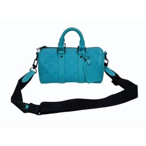 LOUIS VUITTON Bandouliere handbag Monogram Taurillon leather blue